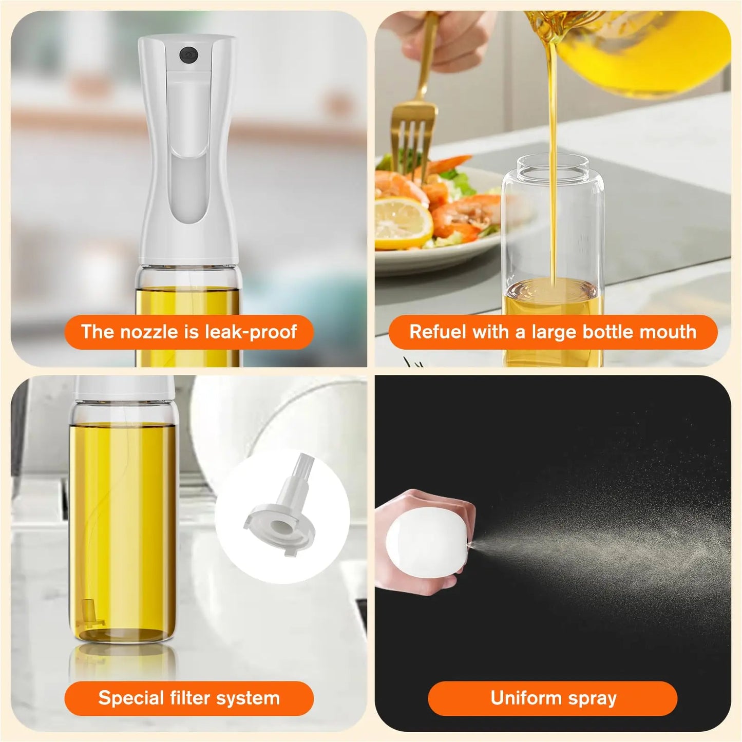 Cooking oil spray bottle