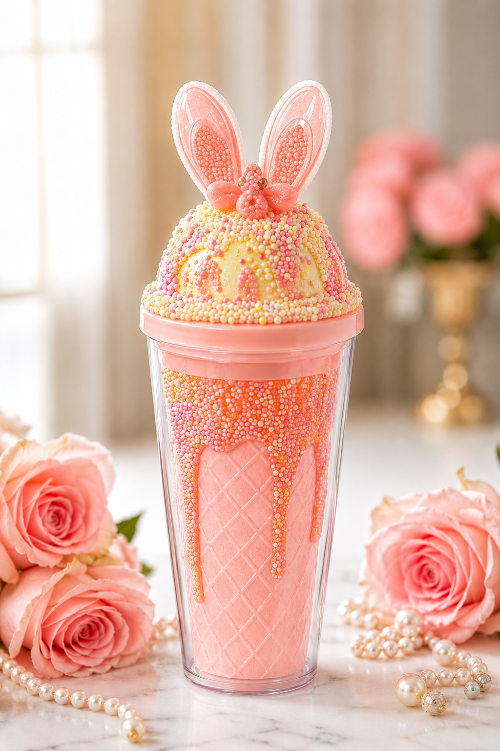 Orange creamsicle drip Cup — Bunny Ears Topper