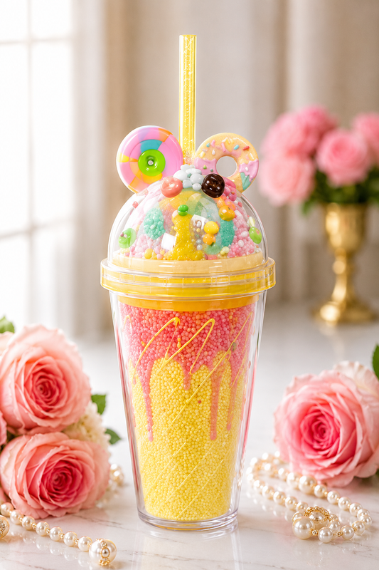 Yellow Snow Globe Cup — Candy Topper